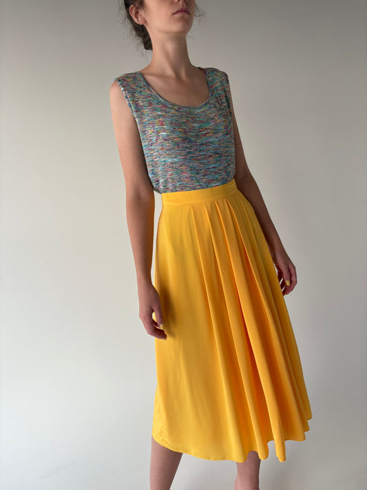 Fustă vintage din Georgette cu talie ultra înaltă