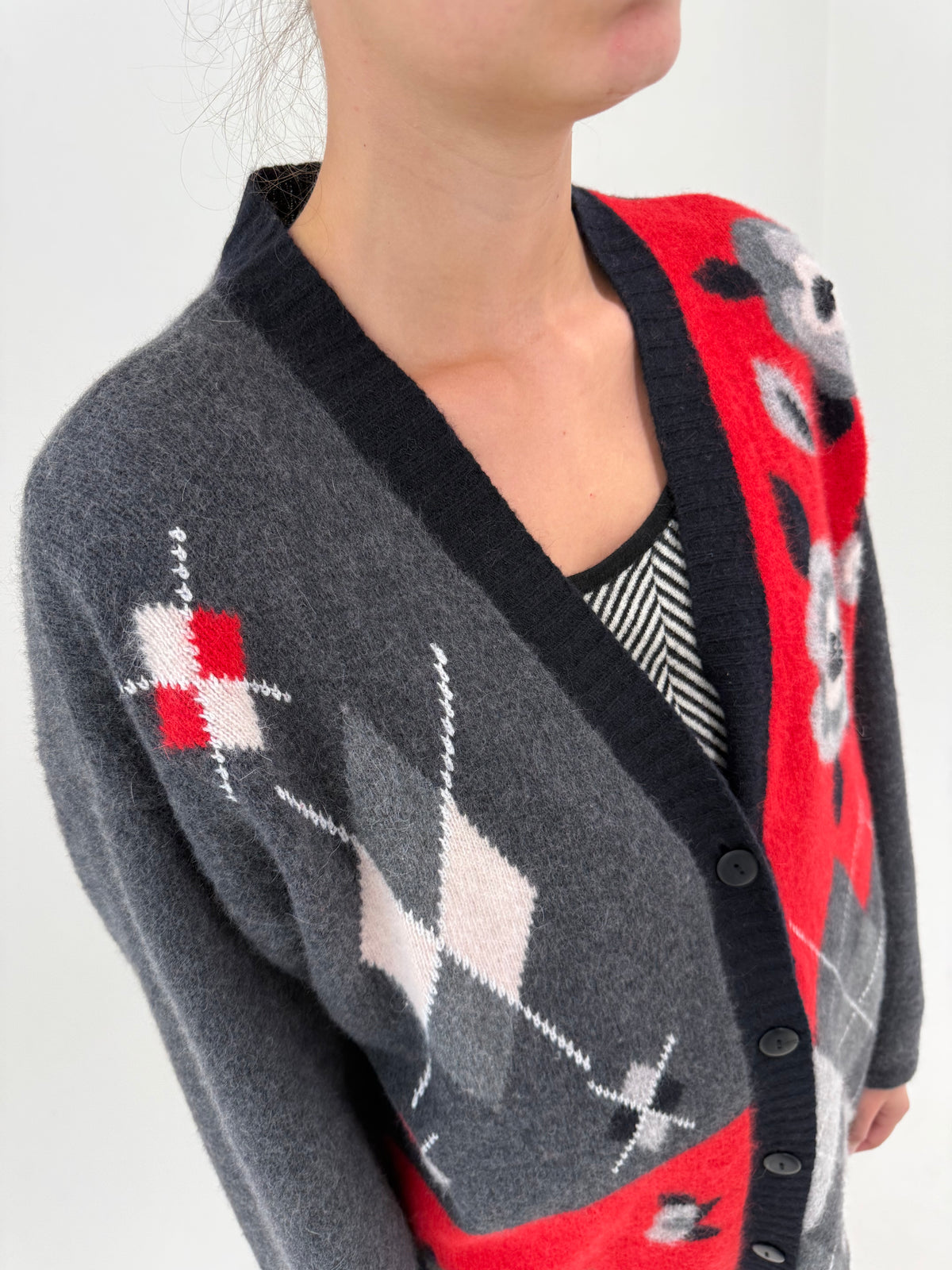 Cardigan petite excepțional vintage gros din Angora cu lana extrafina