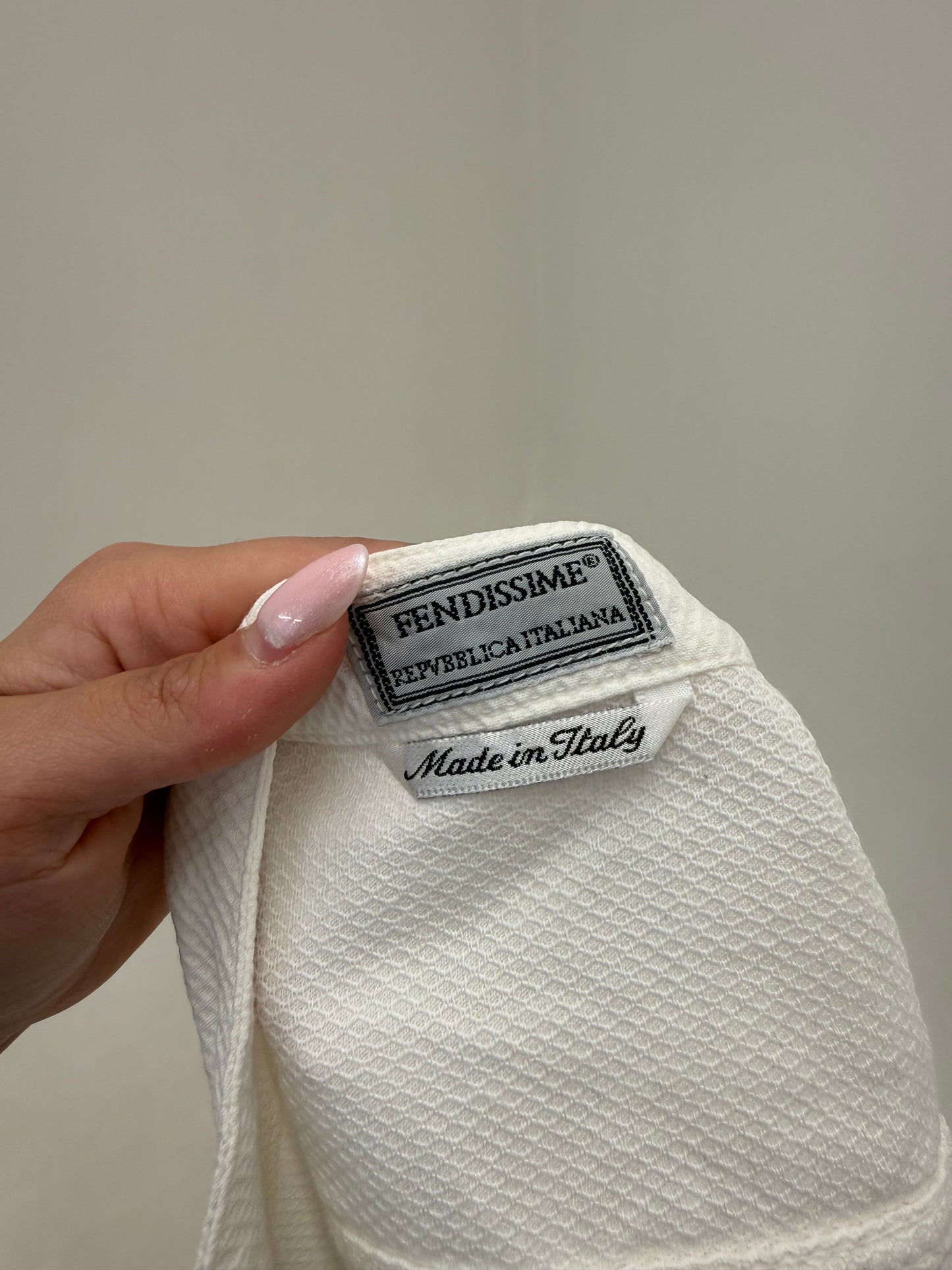 Top vintage de arhivă Fendi anii 90 cu influențe casual din bumbac texturat