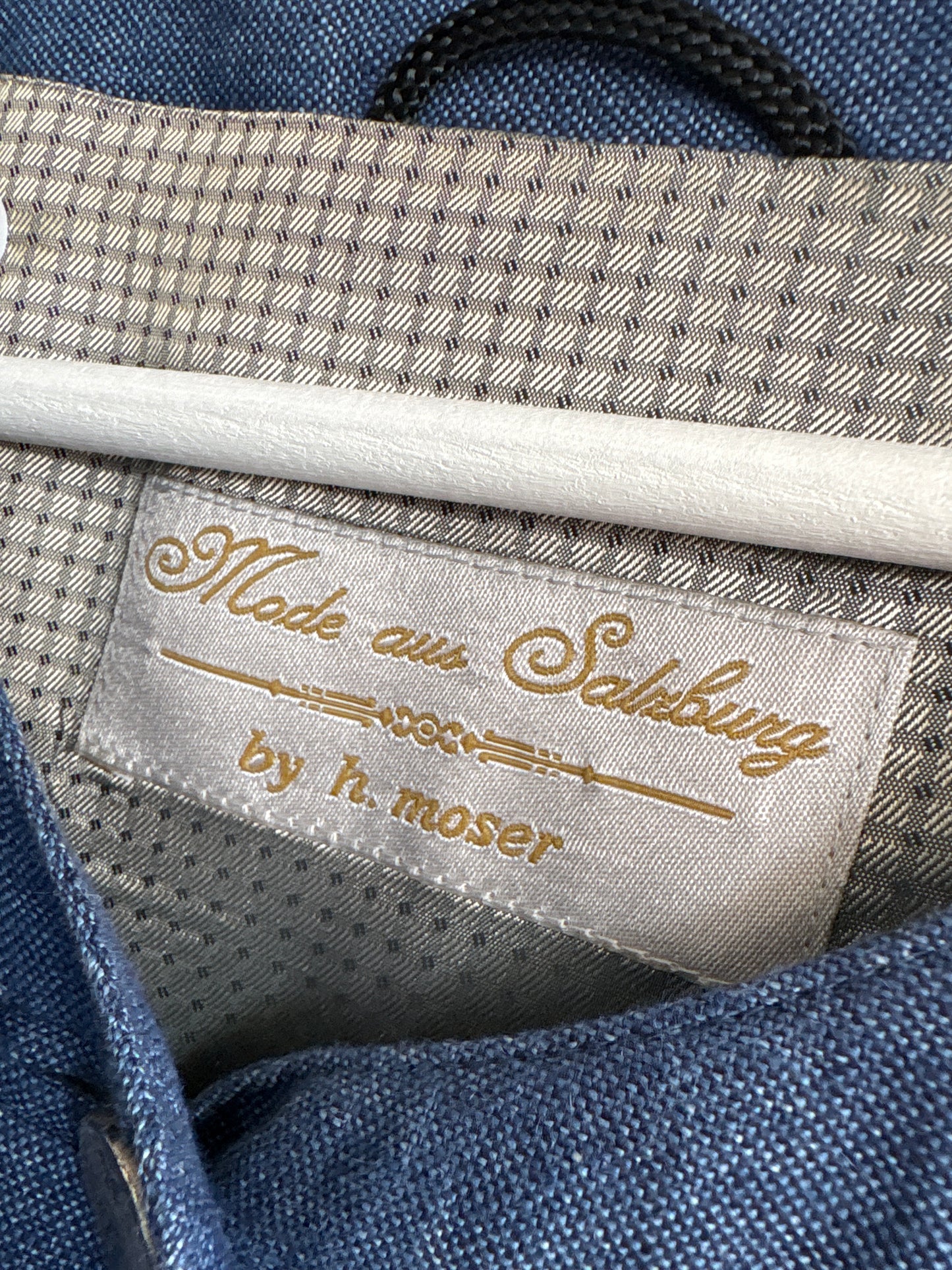 Set vintage jeans blue din pânză de in premium în croi atemporal