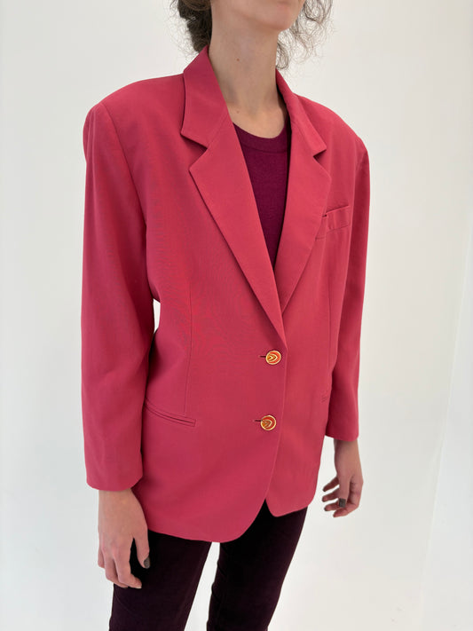 Sacou vintage petite rouge pink din lana extrafina