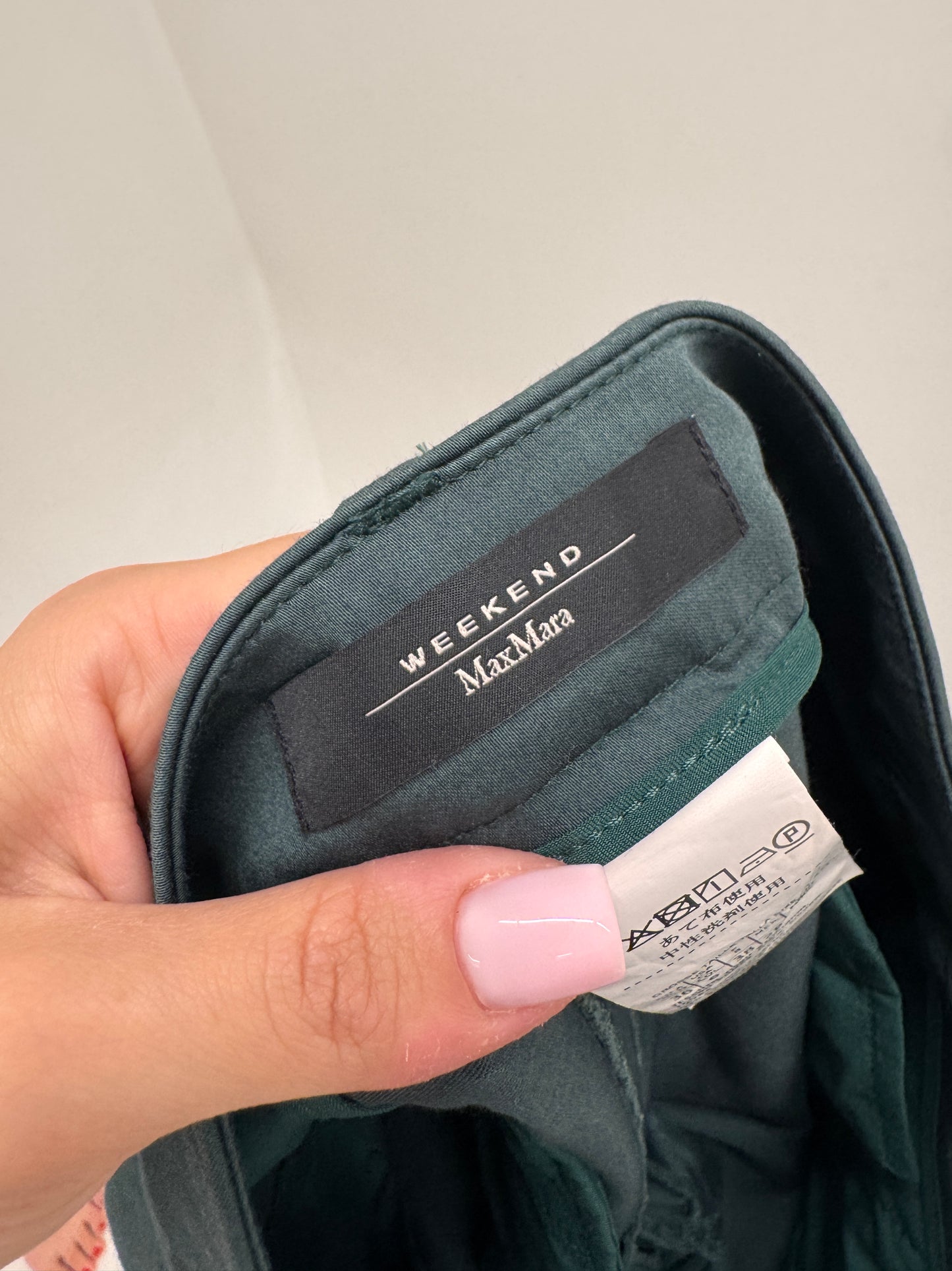 Pantaloni Max Mara petite ultra confort modelatori dark green din twill