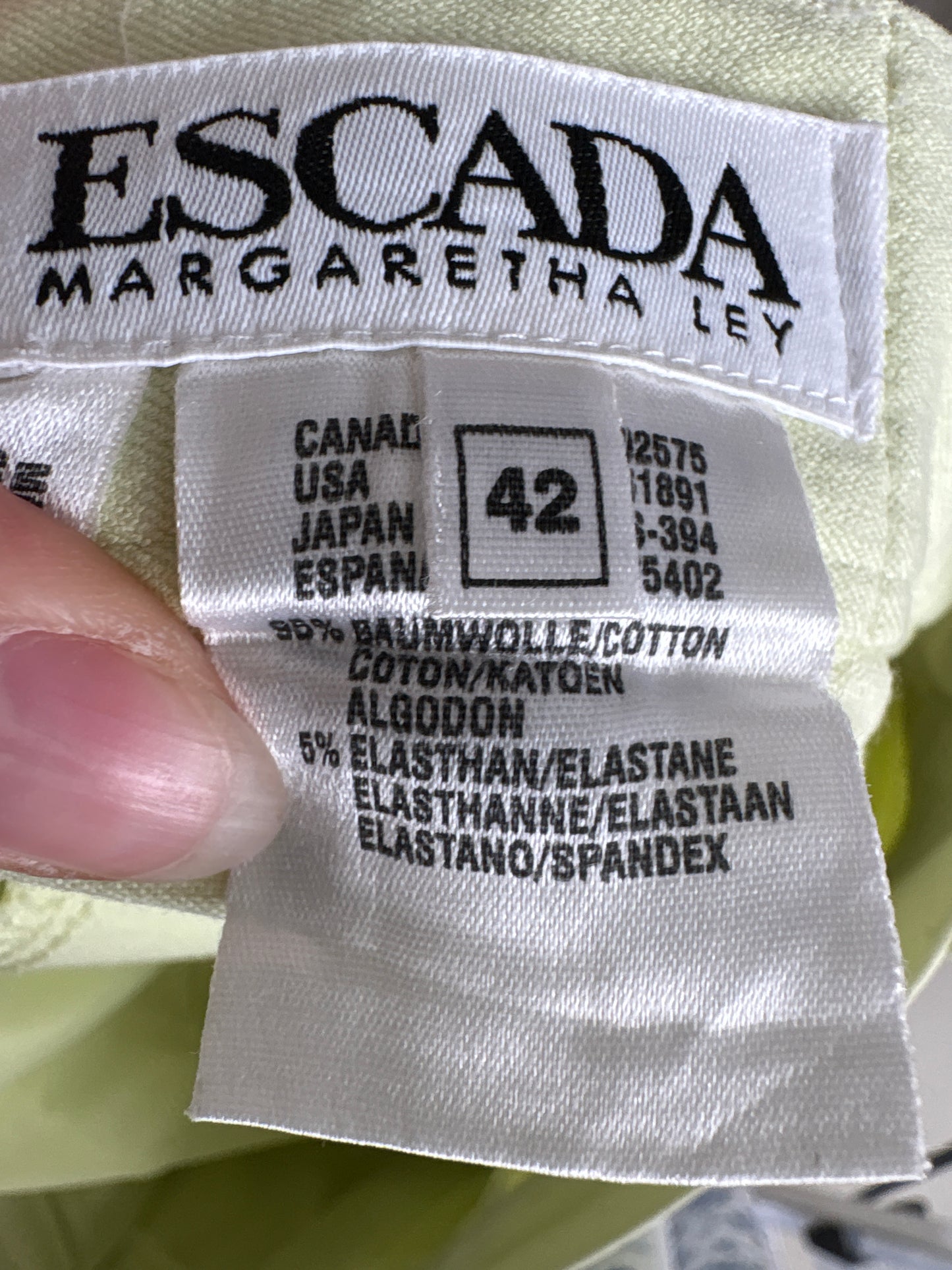 Pantaloni capri Escada ultra confort pale green cu talie ultra înaltă