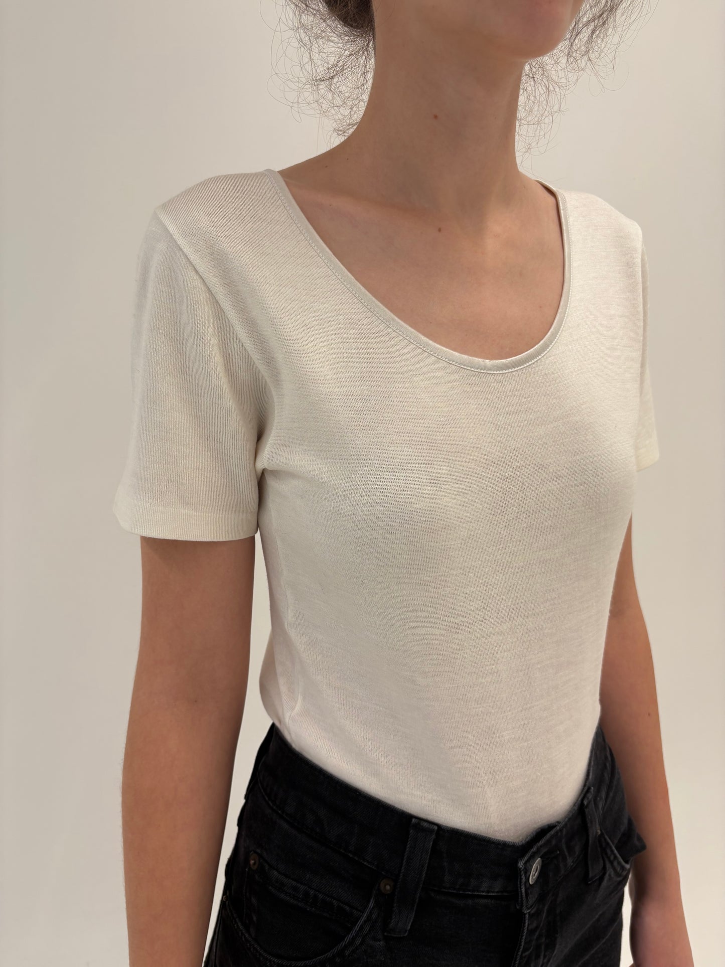 Top italian cu interior de bumbac și exterior de lana extrafina