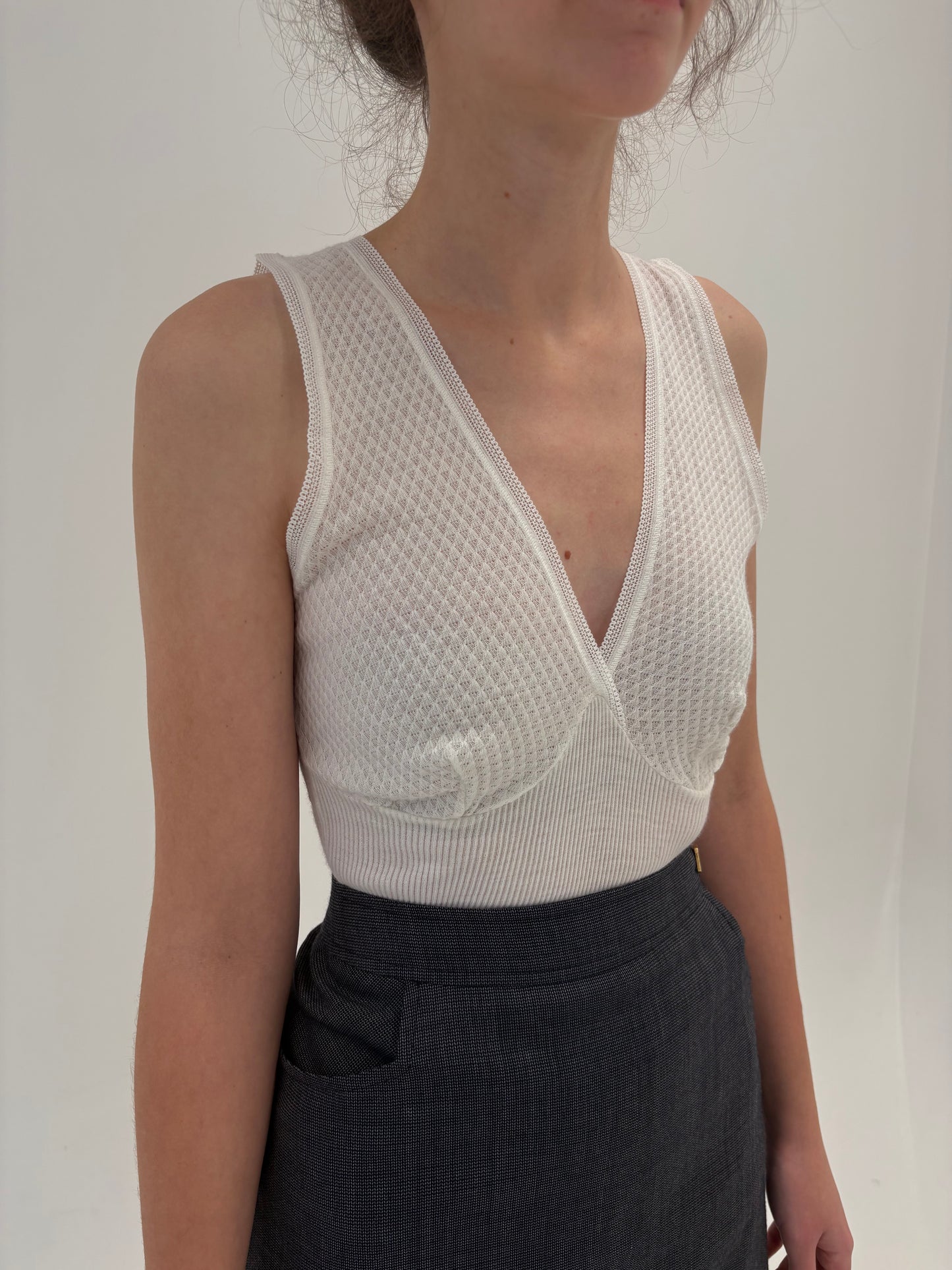 Maieu lung cambrat tip furou din mix de lana extrafina irestringibila