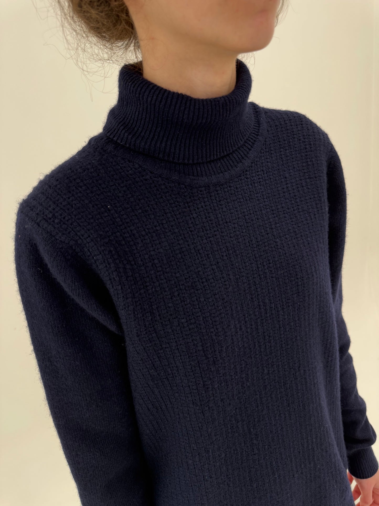 Maleta Navy groasă excepțională din lana extrafina și cașmir