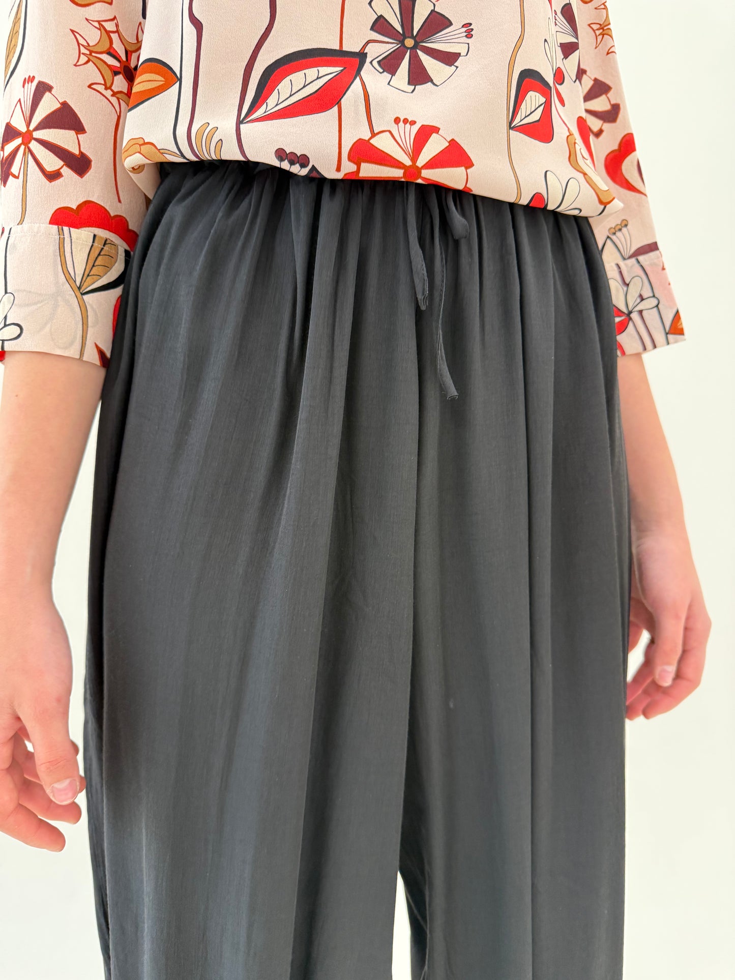 Pantaloni vintage baloon tall cu talie ultra înaltă reglabilă