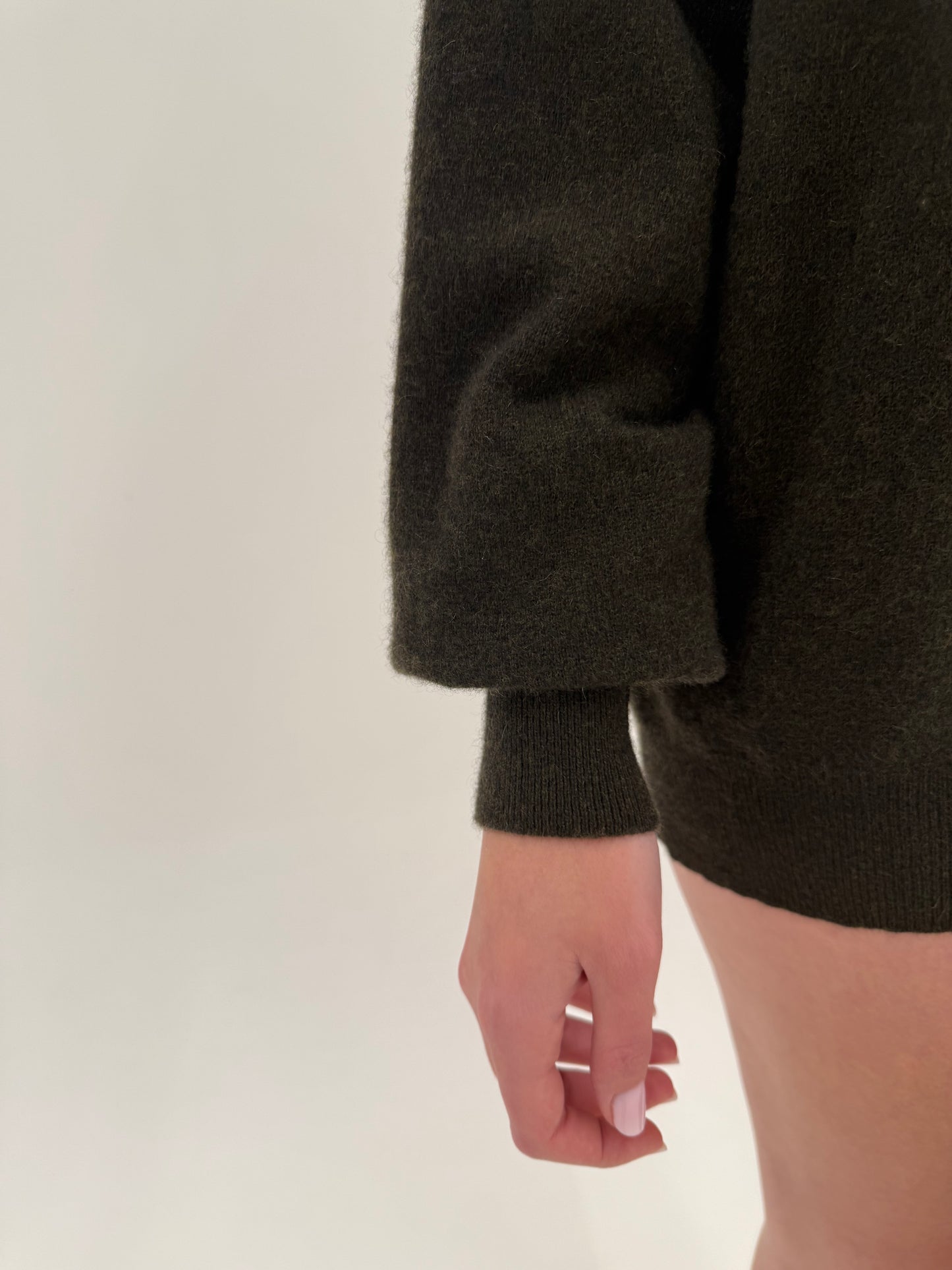 Pulover ultra luxury Zegna polo din cașmir multiply dark forest green