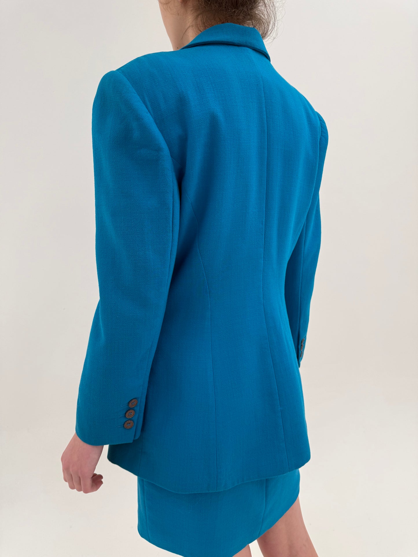 Costum vintage italian din lana worsted excepțională cu sacou cambrat