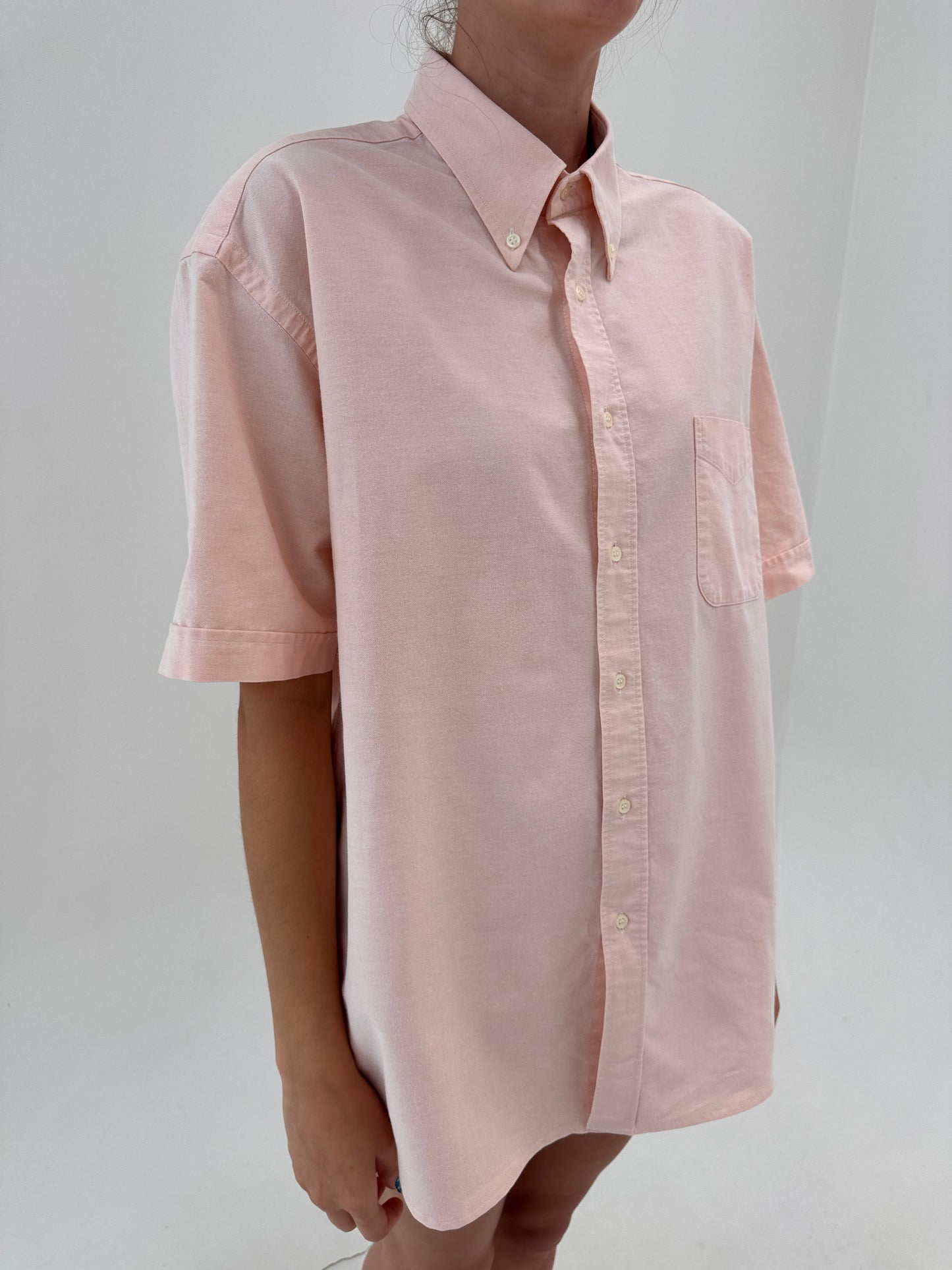 Cămașa Burberry din bumbac Oxford powder Pink casual în croi lejer