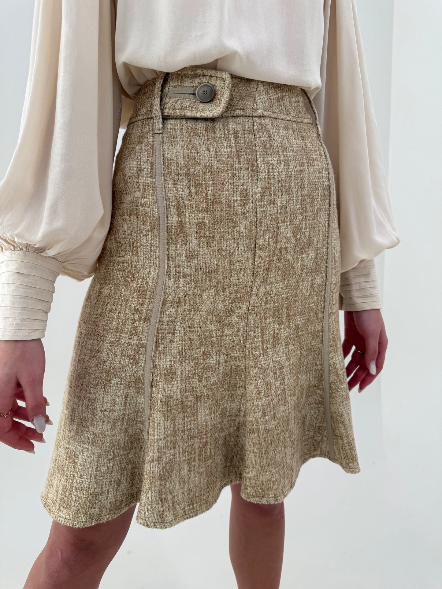 Deux piece clasic Max&Co by Max Mara din tweed de bumbac cu în