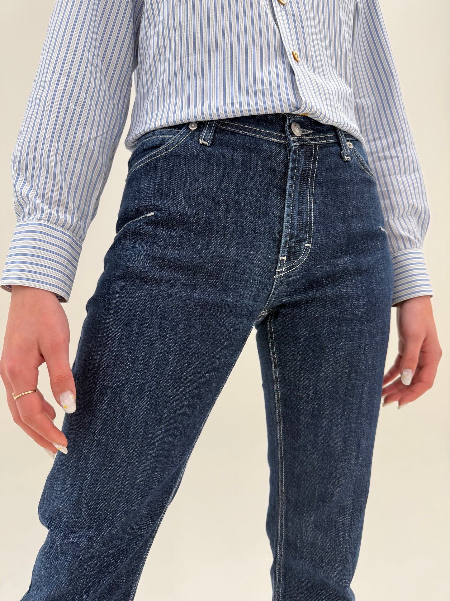 Jeans tall Versace dark wash ultra confort modelatori straight leg