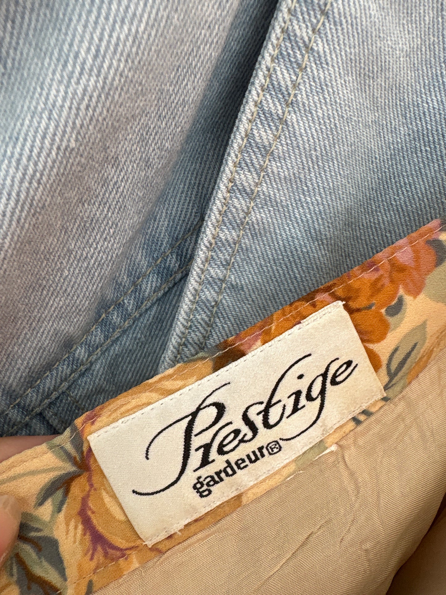 Fustă vintage nude cu print floral superb în culori de toamnă
