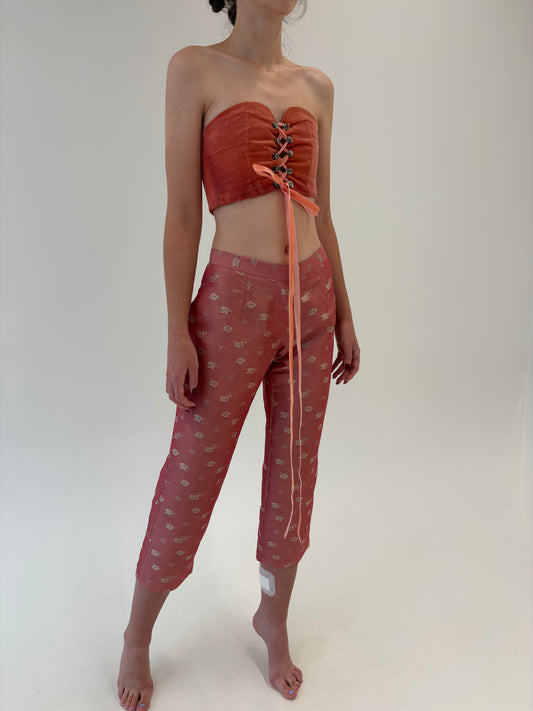 Pantaloni din jacquard capri petite de la zi la seară