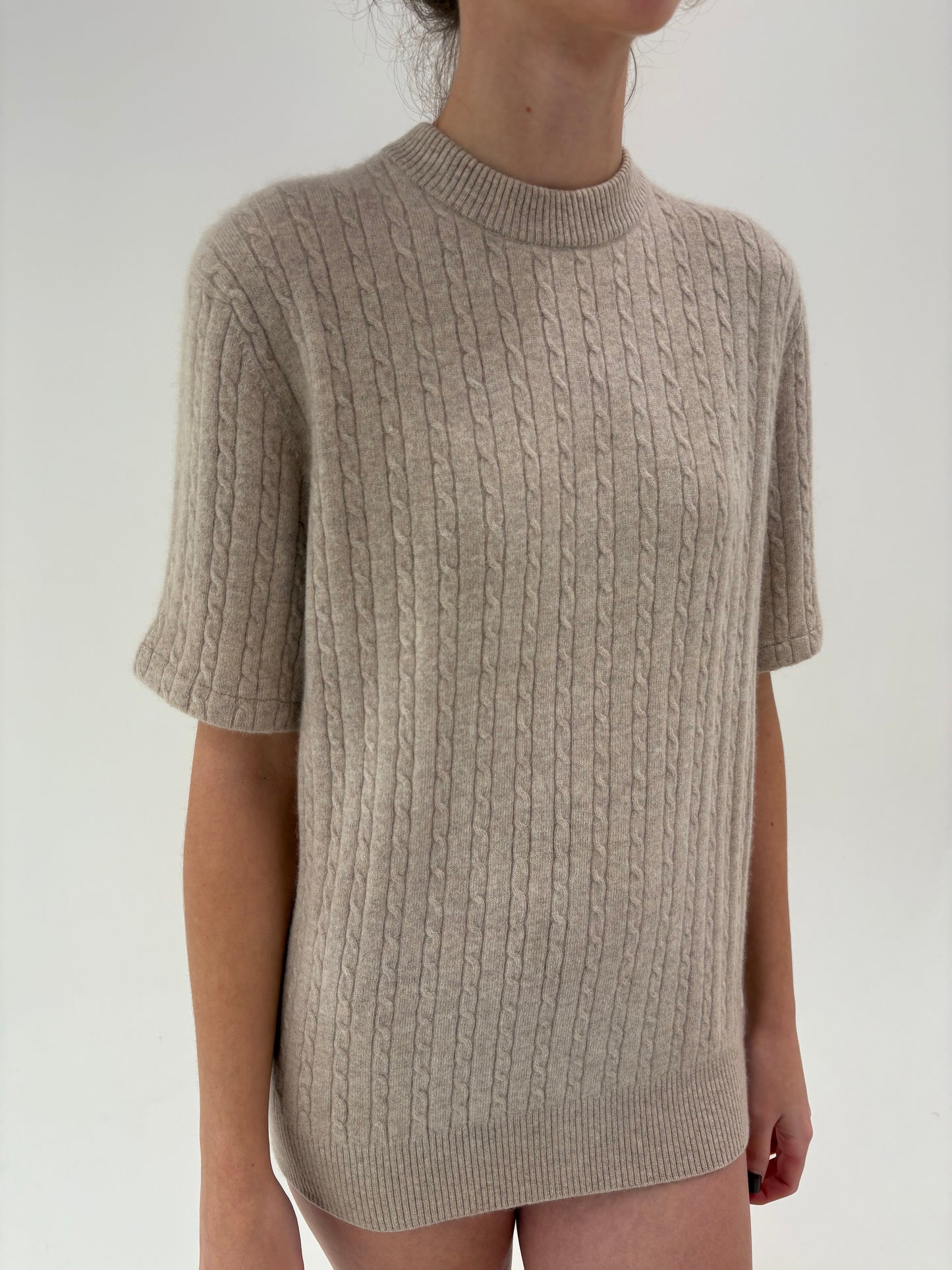 Top nude cu torsade din cașmir high end multiply gros