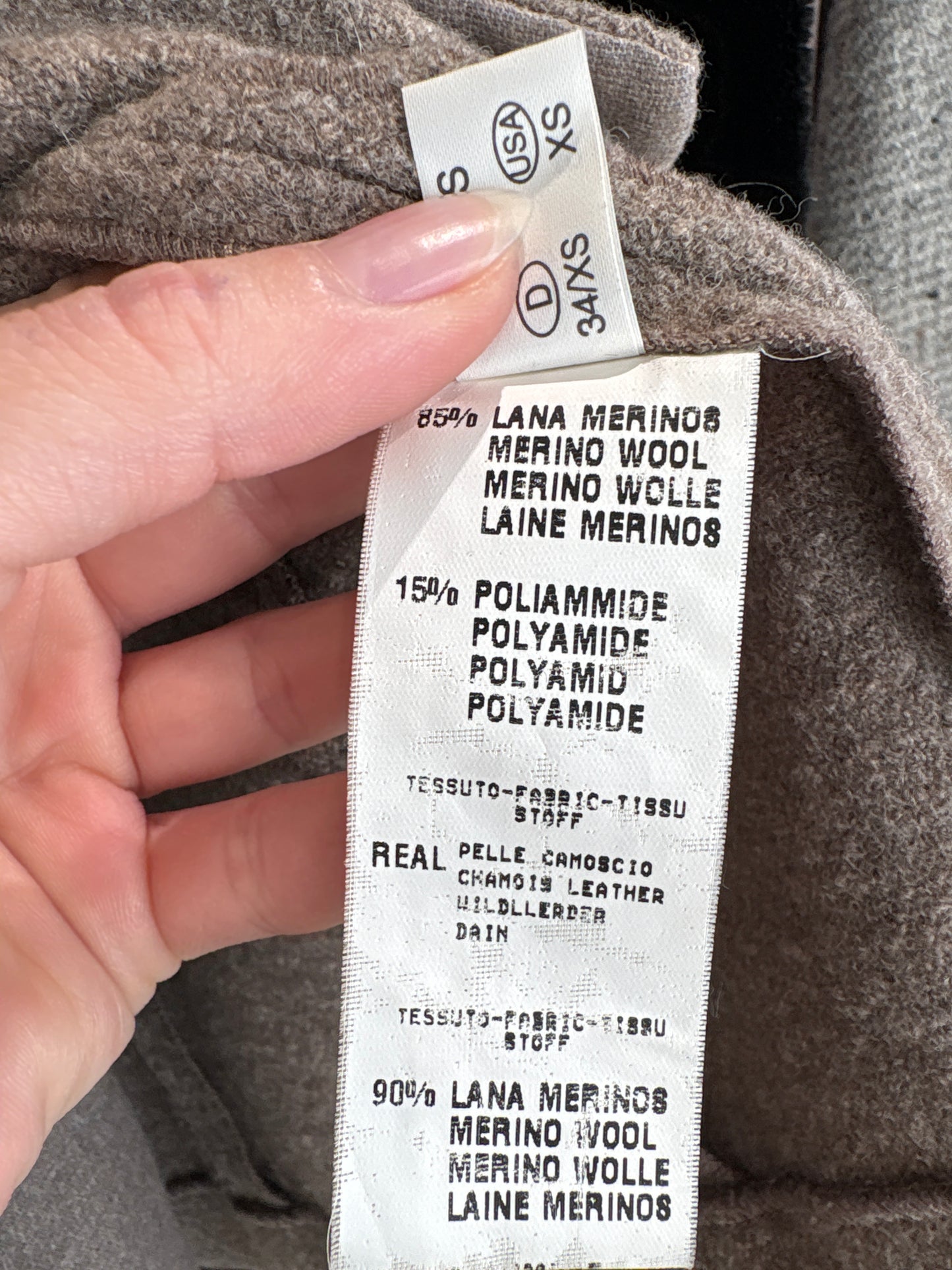 Sacou ultra luxury Fabiana Filippi din boiled wool taupe brown