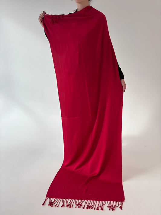Sal XXL burgundy din material natural cu aplicații delicate