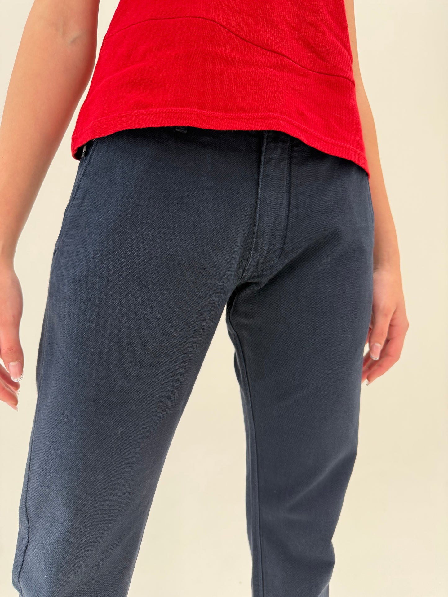 Pantaloni Burberry în croi clasic Navy blue