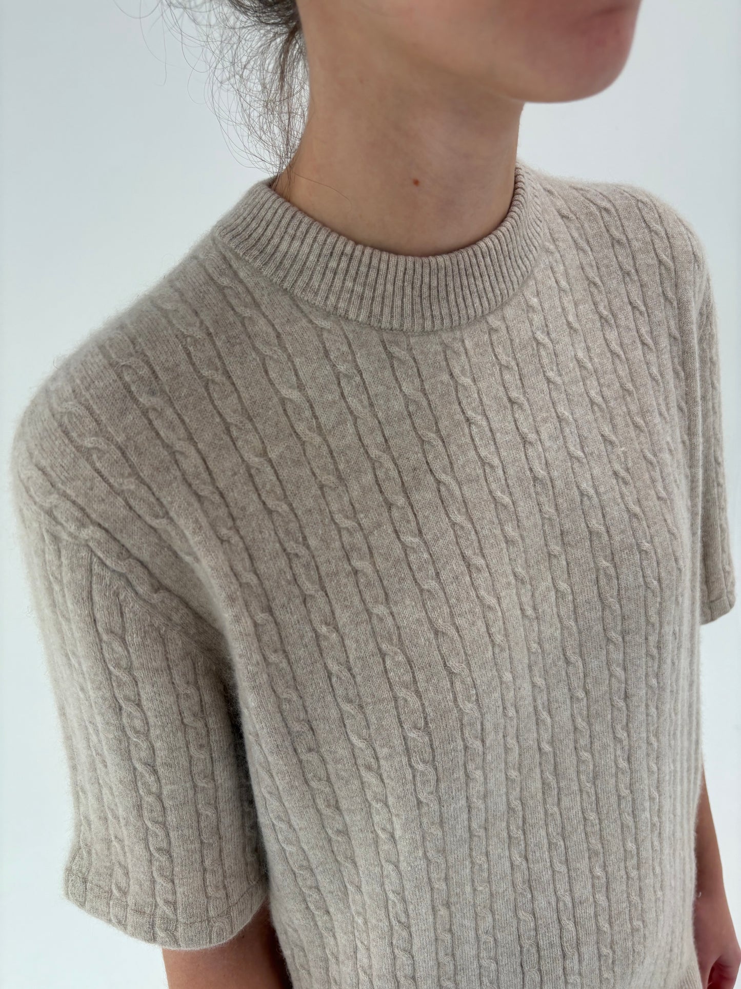 Top nude cu torsade din cașmir high end multiply gros