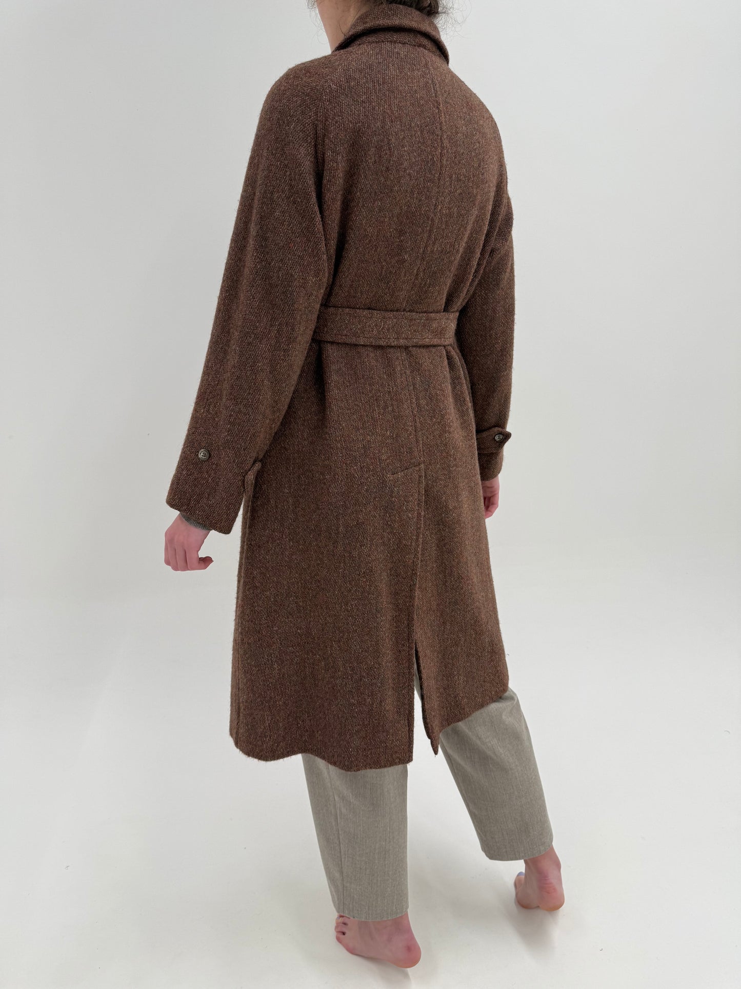 Palton old vintage Burberry de colecție din tweed gros de lana