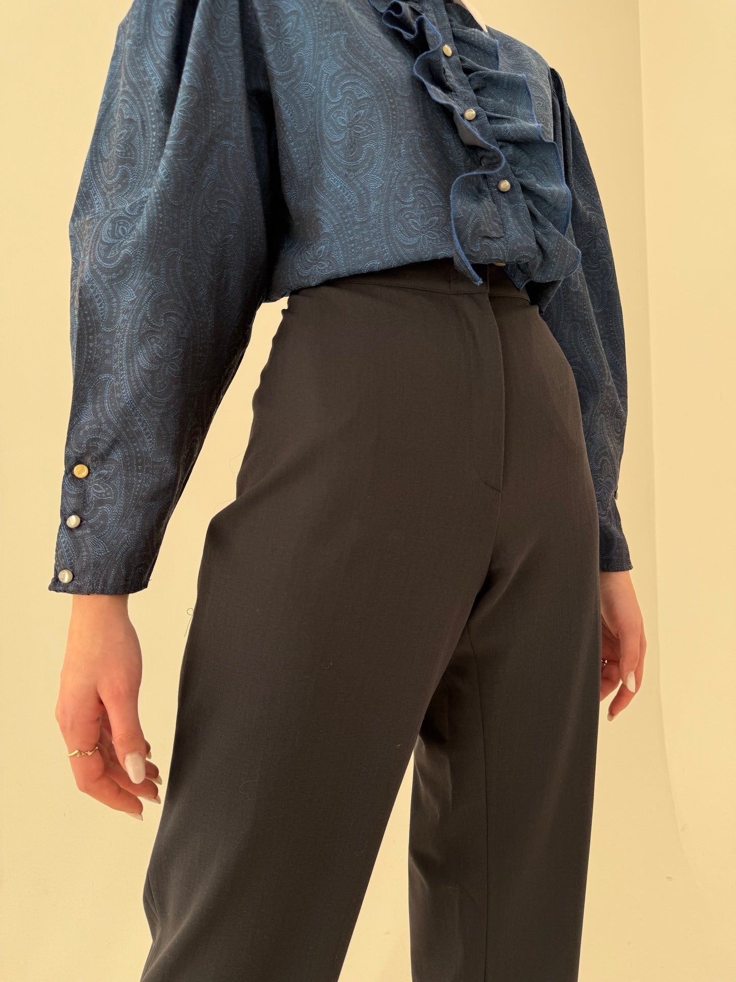 Pantaloni business premium țigaretă din lanita extrafina subțire de primăvară