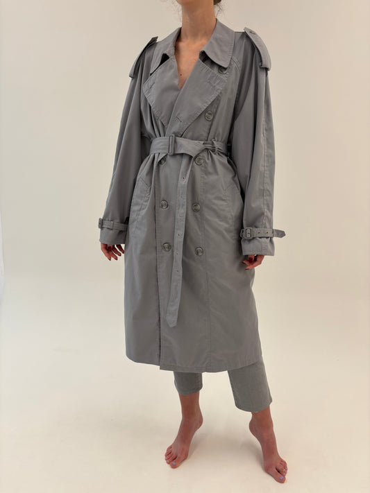 Trench vintage impermeabil cu talie marcată reglabilă