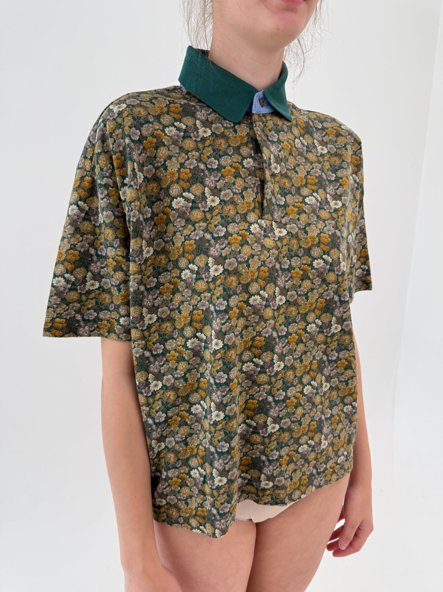 Top vintage premium polo din bumbac excepțional cu print