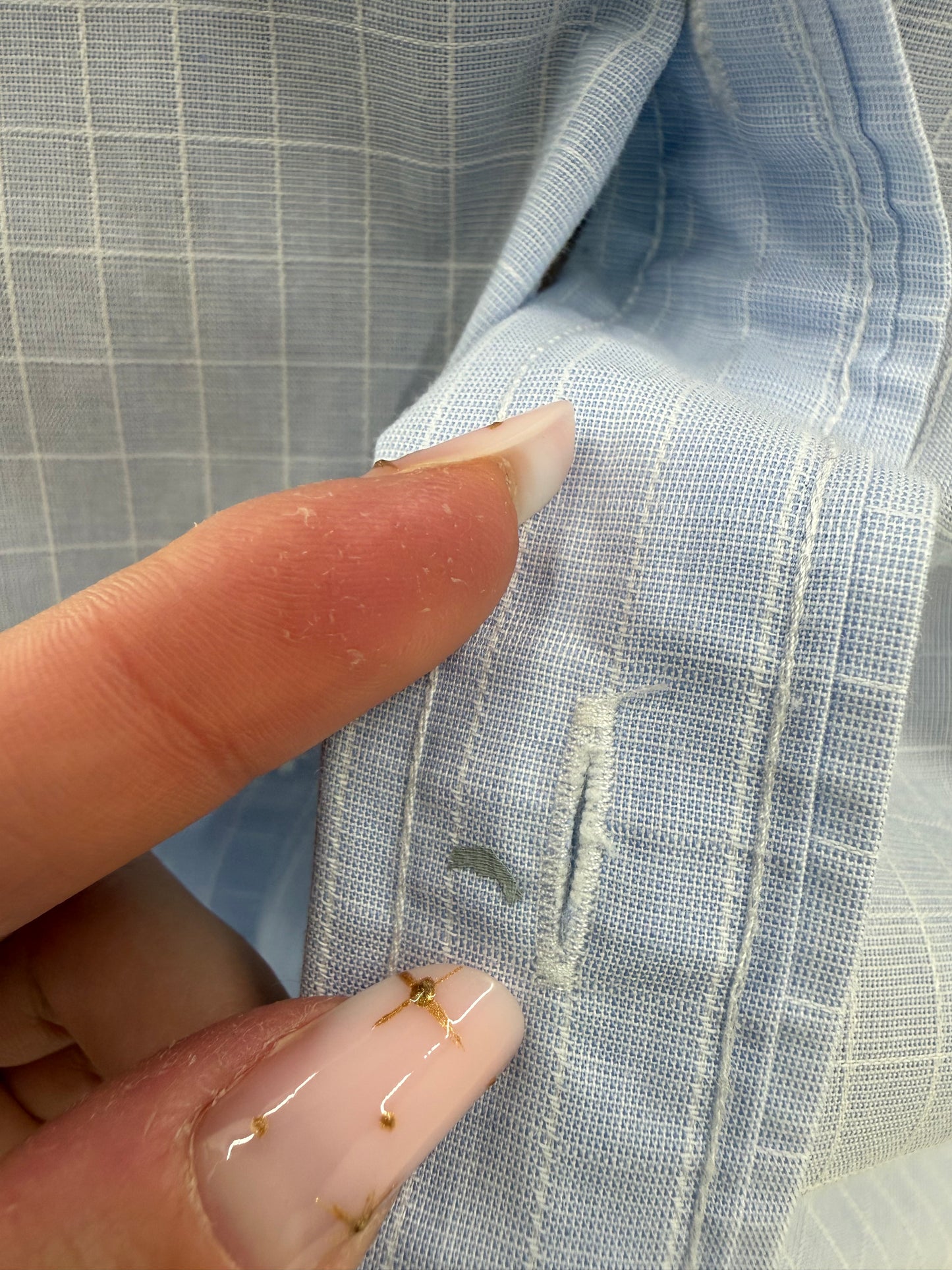 Cămașa Ralph Lauren baby Blue în carouri fine din poplin texturat