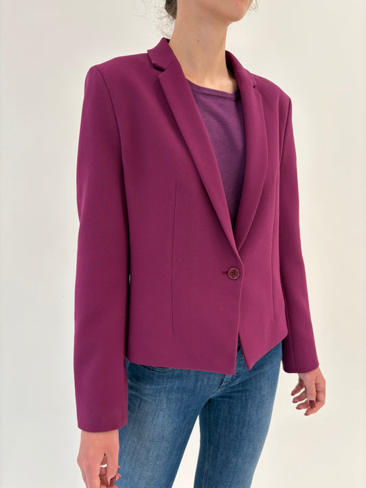 Sacou Hugo Boss aubergine cu închidere tip smoking