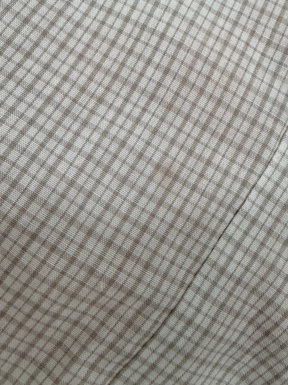 Cămașa vintage în carouri fine din bumbac cu broderie delicată