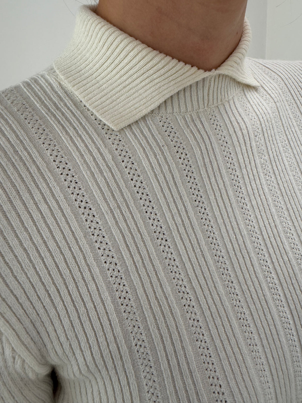 Pulover vintage luxury Claude Montana din lana extrafina ribbed