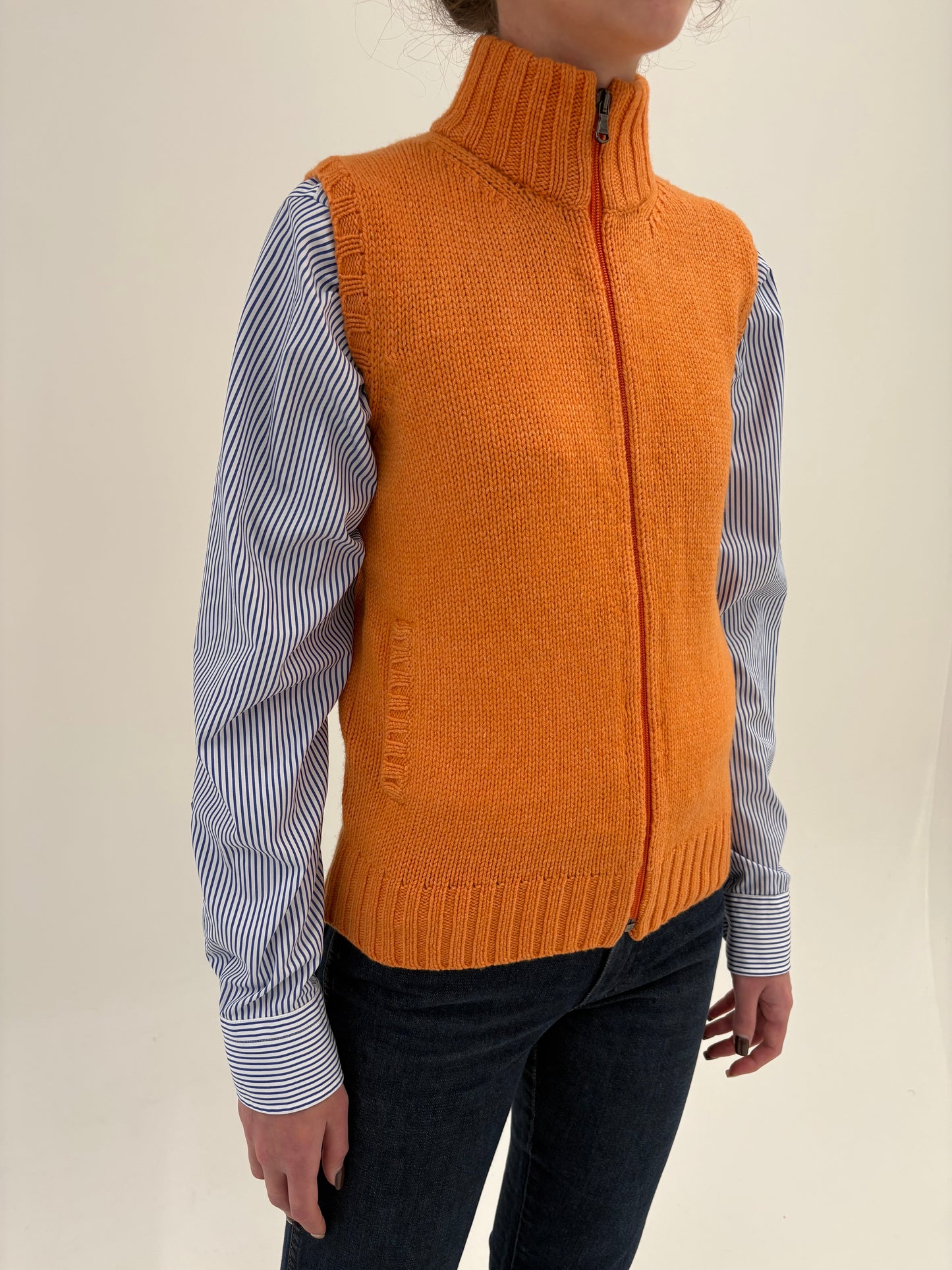 Vestă Max Mara oranj din lana extrafina de gramaj mare