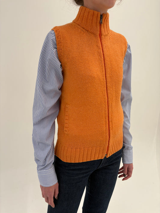 Vestă Max Mara oranj din lana extrafina de gramaj mare