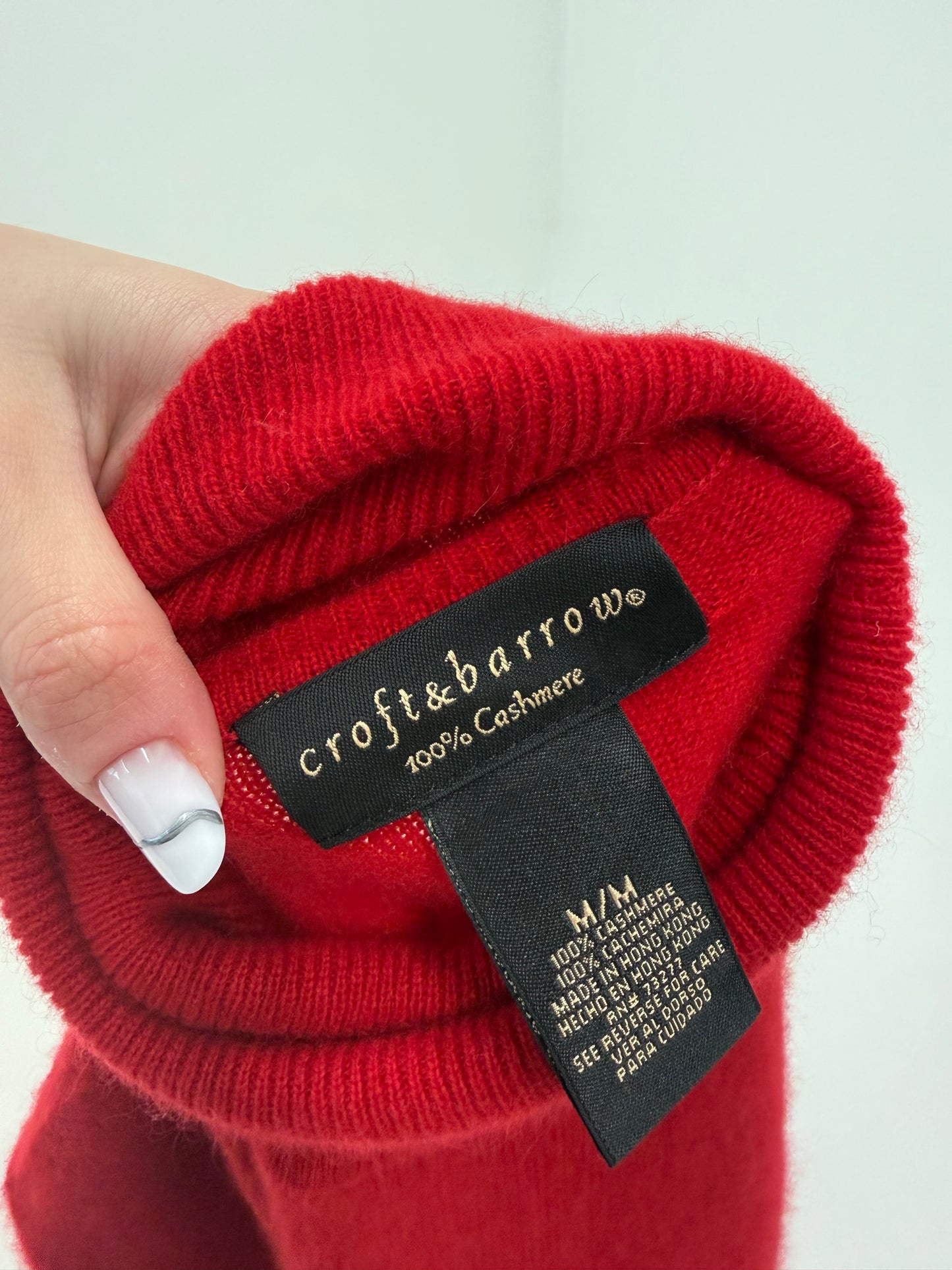 Maleta cherry red din cașmir