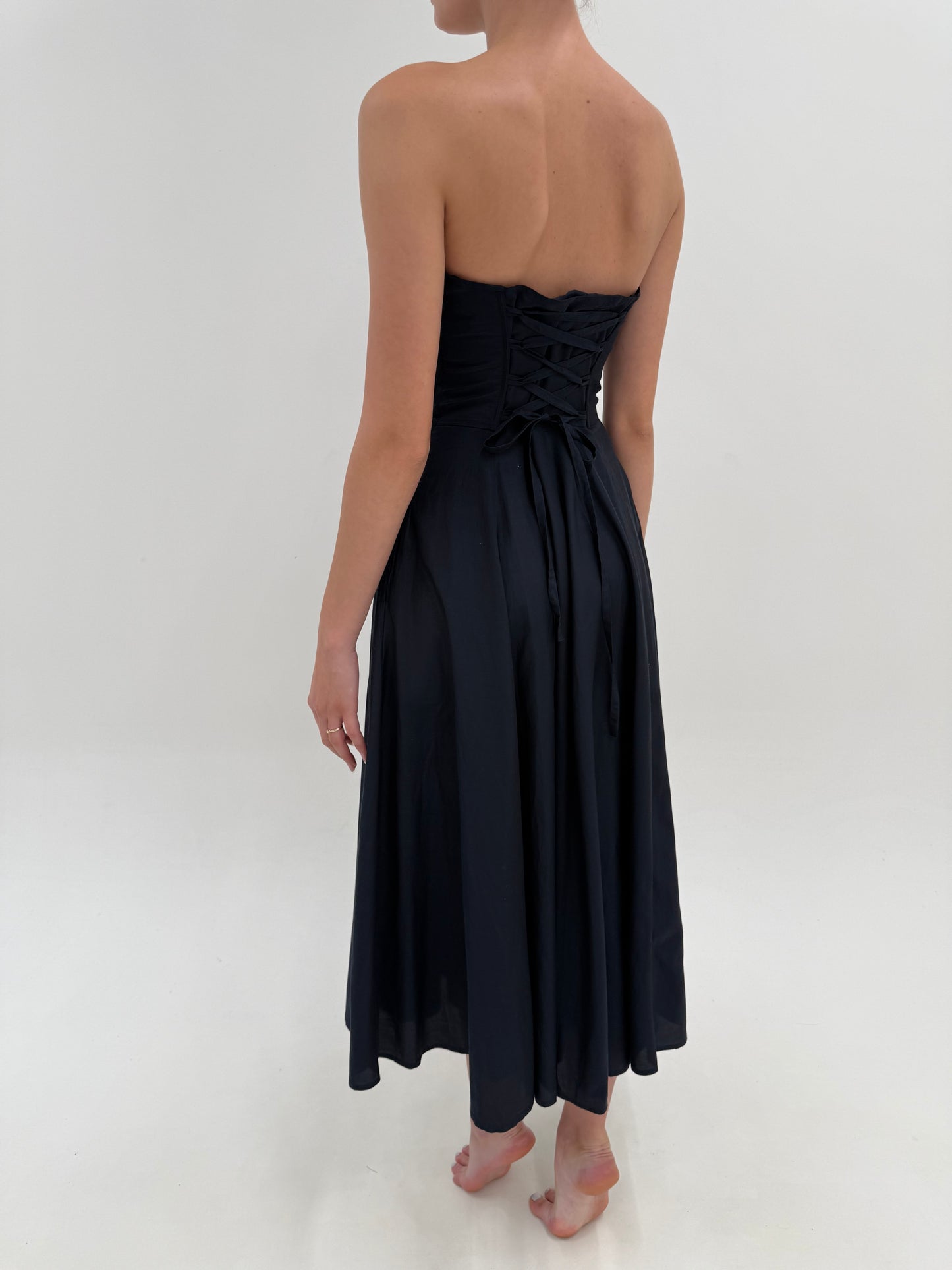 LBD exceptional vintage maxi cu corset în croi de ani 50