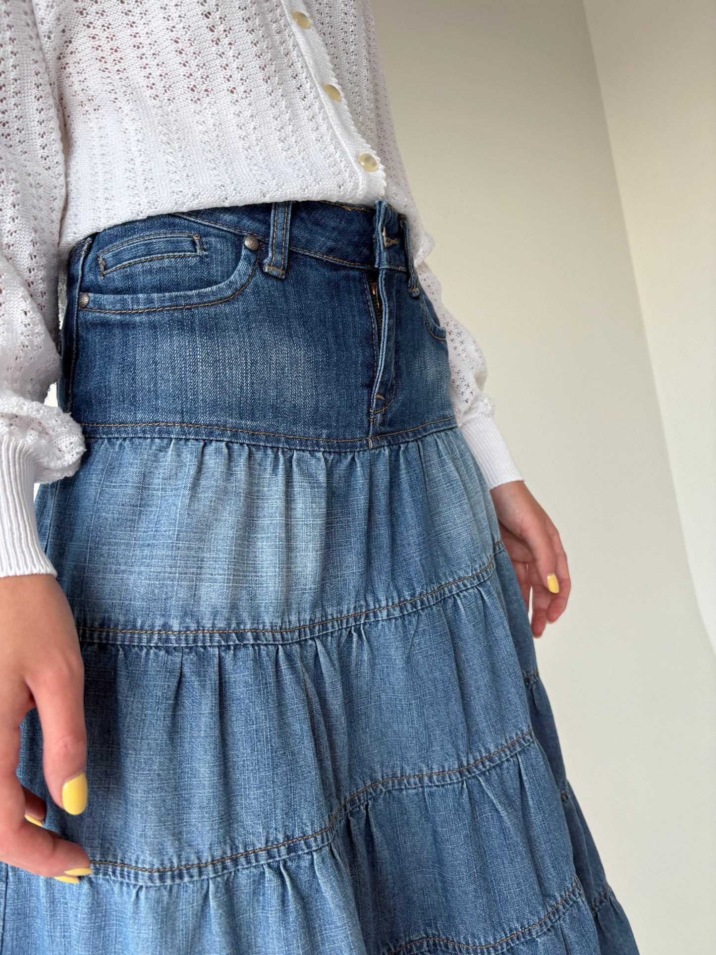 Fustă vintage din jeans in croi super amplu