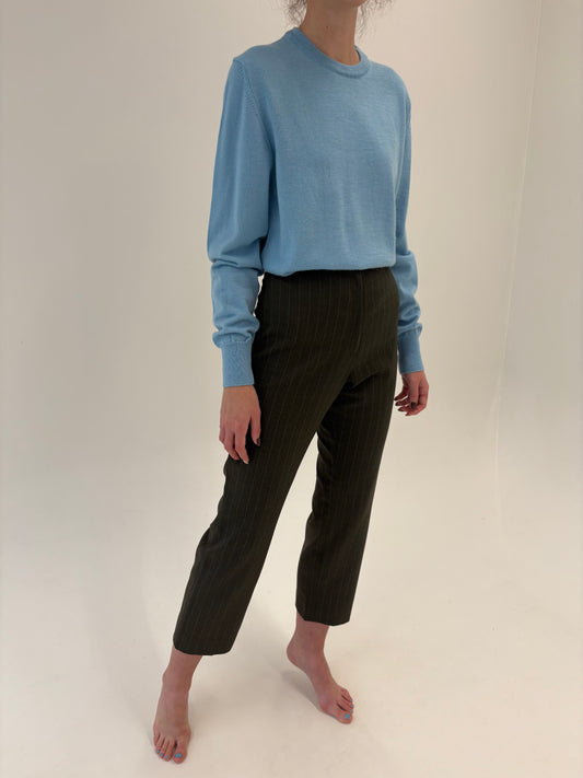 Pantaloni petite tigareta de brand super premium italiană din lana certificată