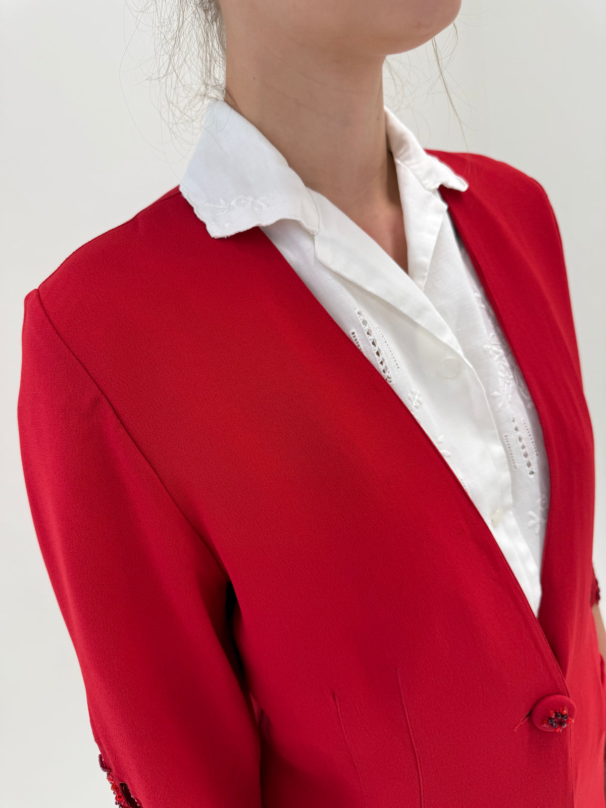 Sacou vintage luxury italian lucrat manual dark cherry red din twill