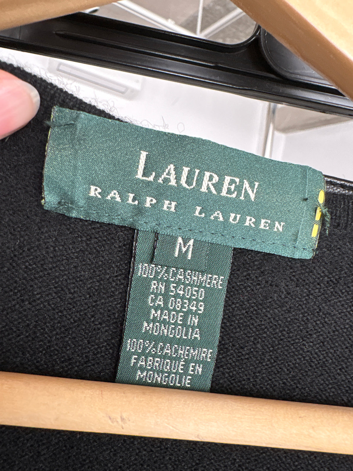 Top negru Ralph Lauren din cașmir crew neck
