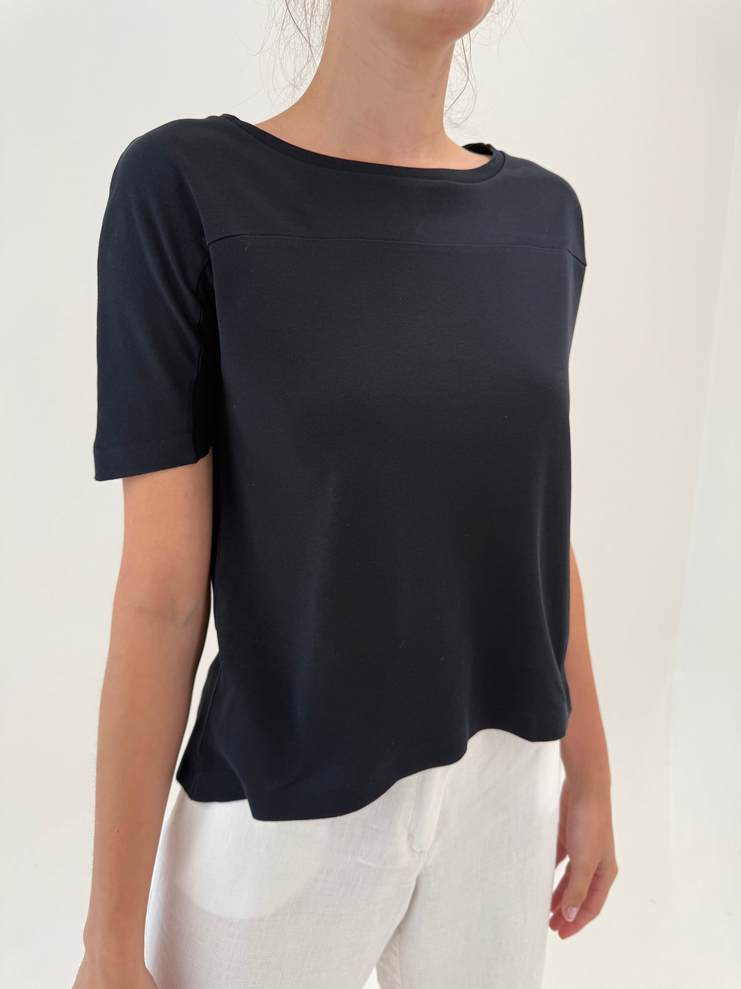 Top negru gama Max Mara din bumbac premium