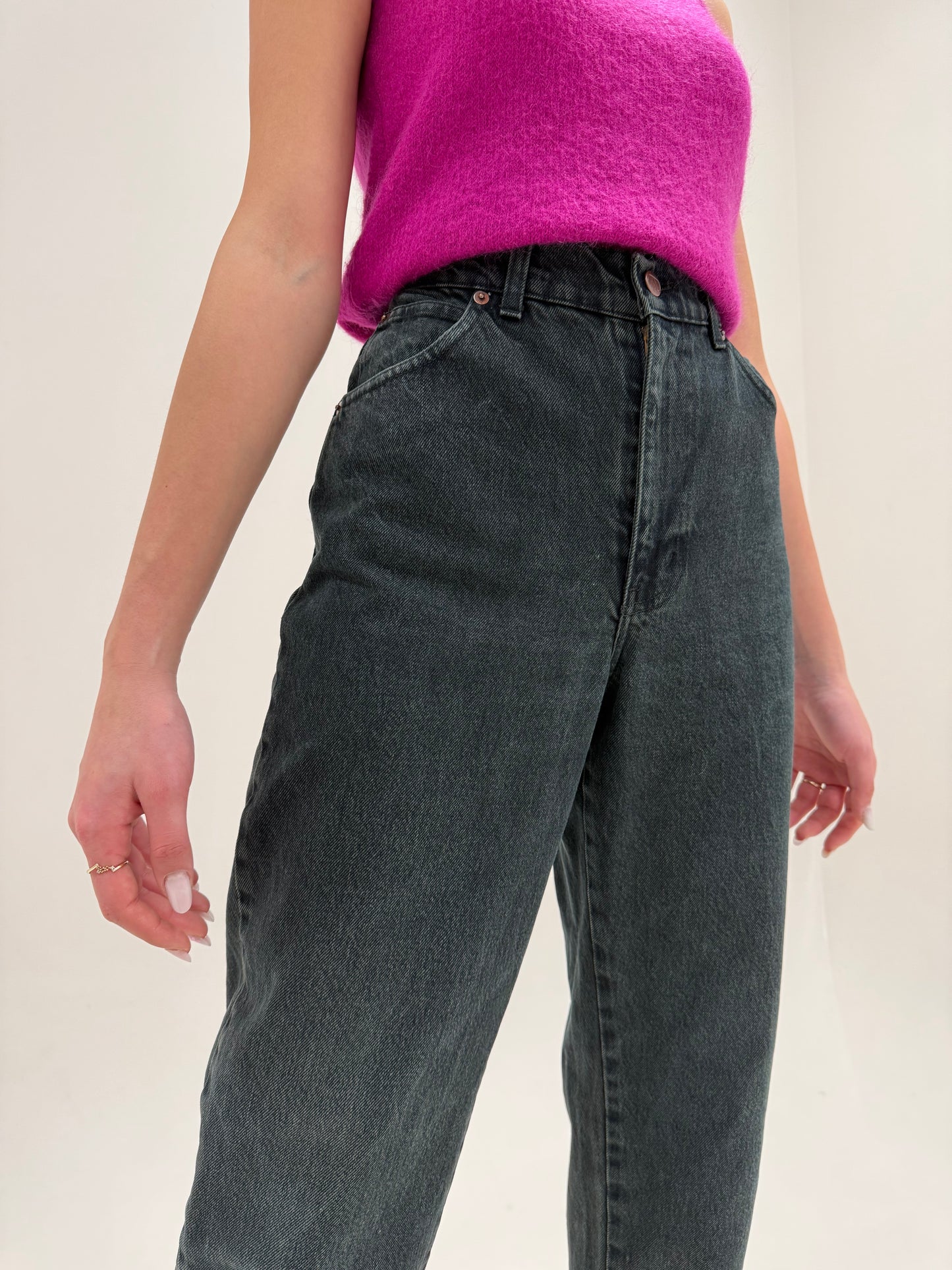 Jeans vintage Valentino dark wash tall mom fit