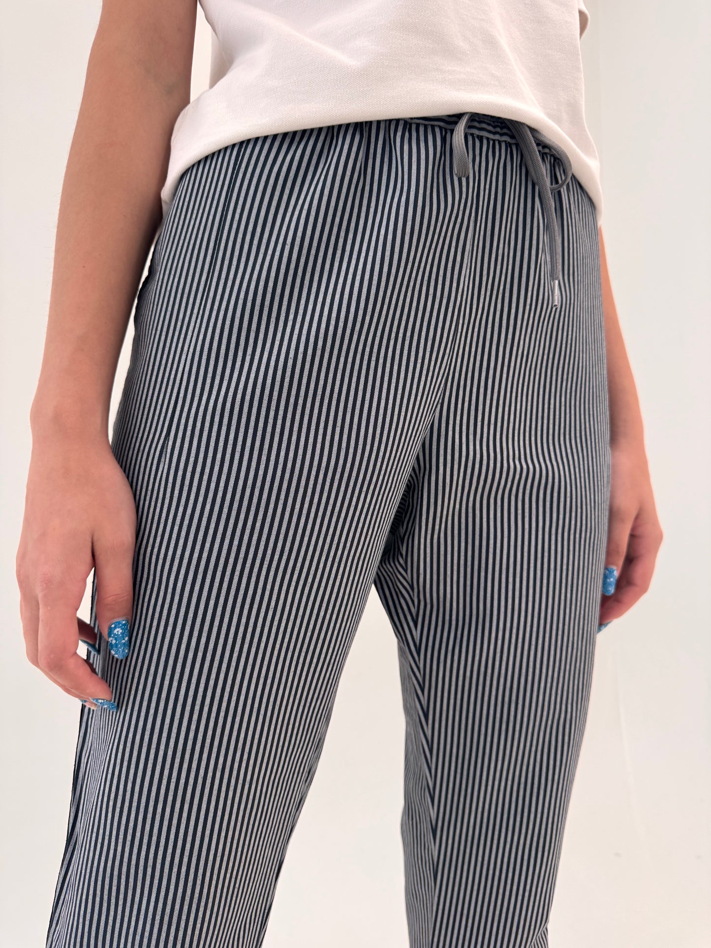 Pantaloni ultra confort Armani din bumbac premium în dungi casual