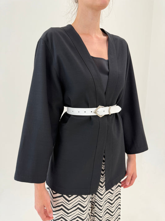 Blazer de inspirație asiatică de sezon cald negru