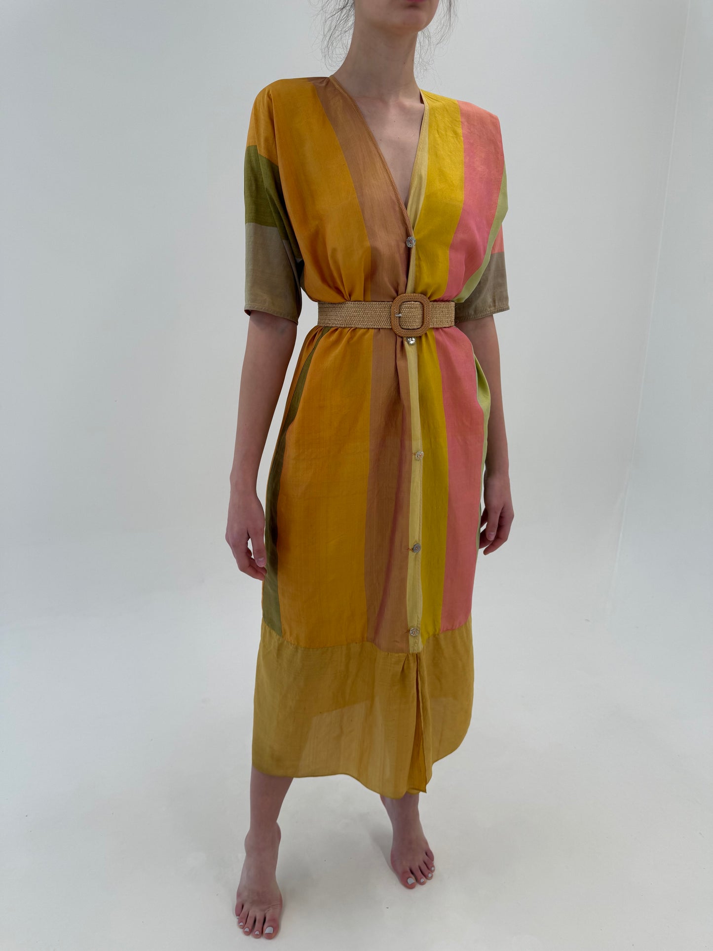 Rochie luxury La Perla cruise maxi din panzica de mătase naturală