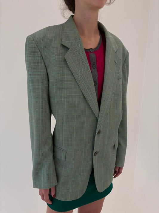 Sacou mint geeen italian din stofă de lana extrafina în croi actual