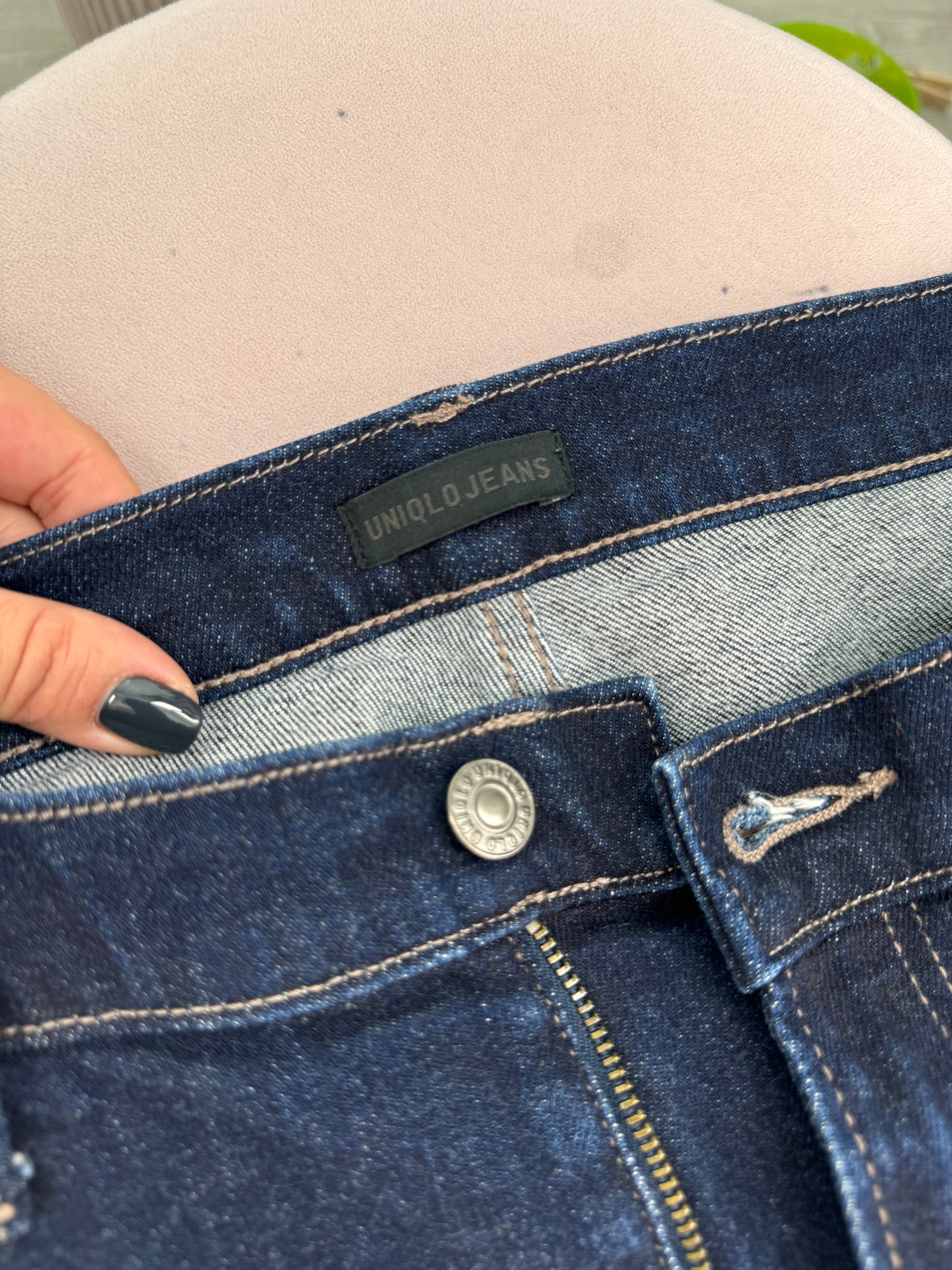 Jeanși premium dark wash modelatori cu talie