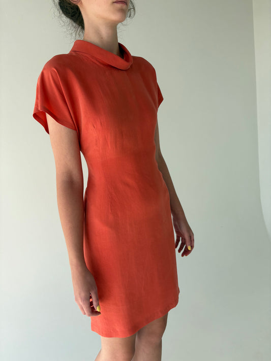 Rochie vintage din mătase naturală în croi de ani 60