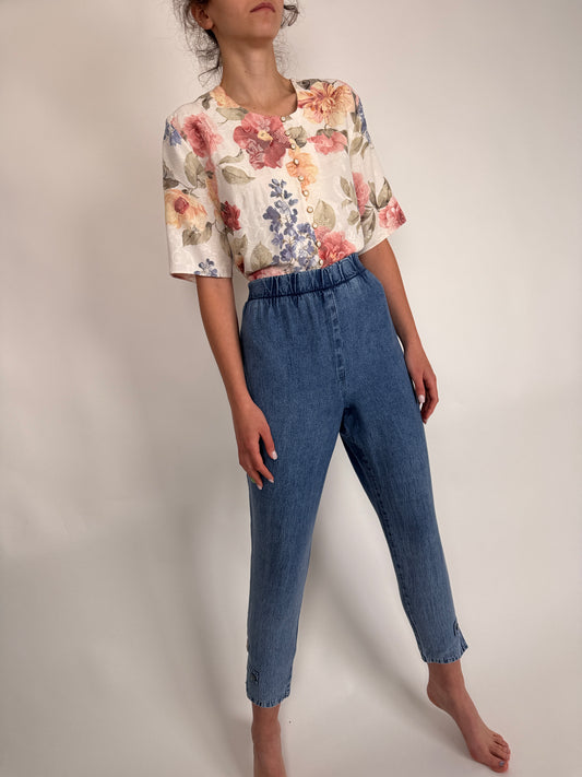 Jeanși vintage petite cu talie ultra înaltă marcată
