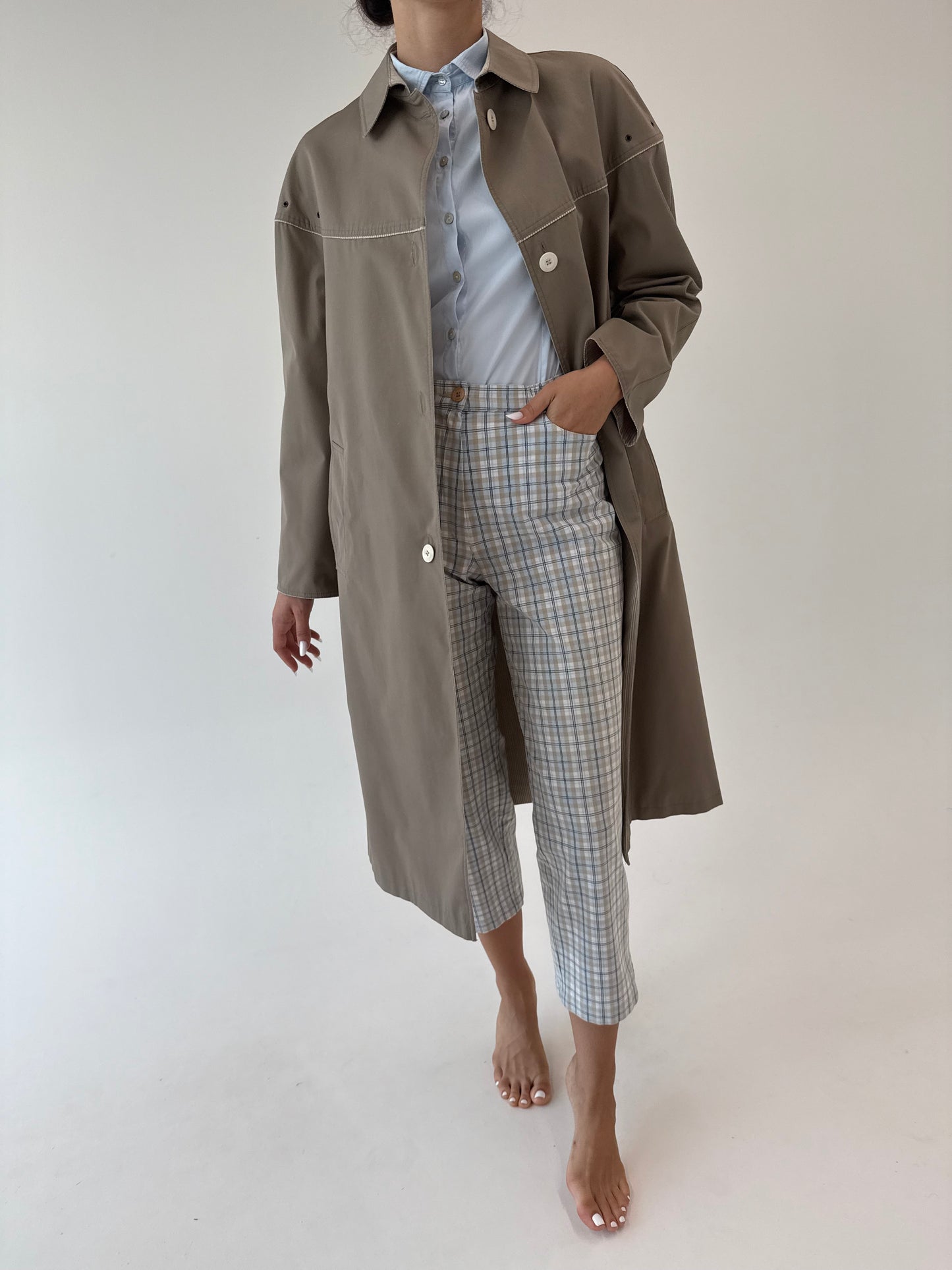 Trench old vintage anii 80 impermeabil cu 2 fete