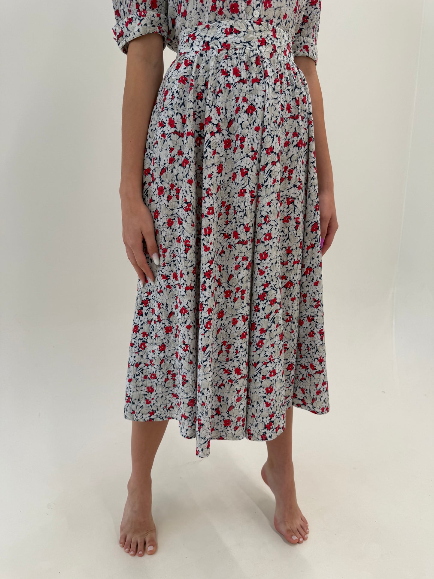 Set vintage luxury Mondi by Escada cu print floral superb în combinație clasică